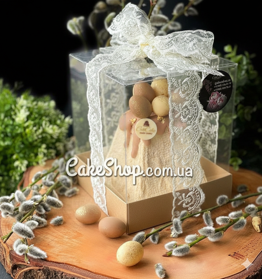 ⋗ Коробка с прозрачной крышкой Крафт, 12х12х18 см купить в Украине ➛ CakeShop.com.ua, фото
