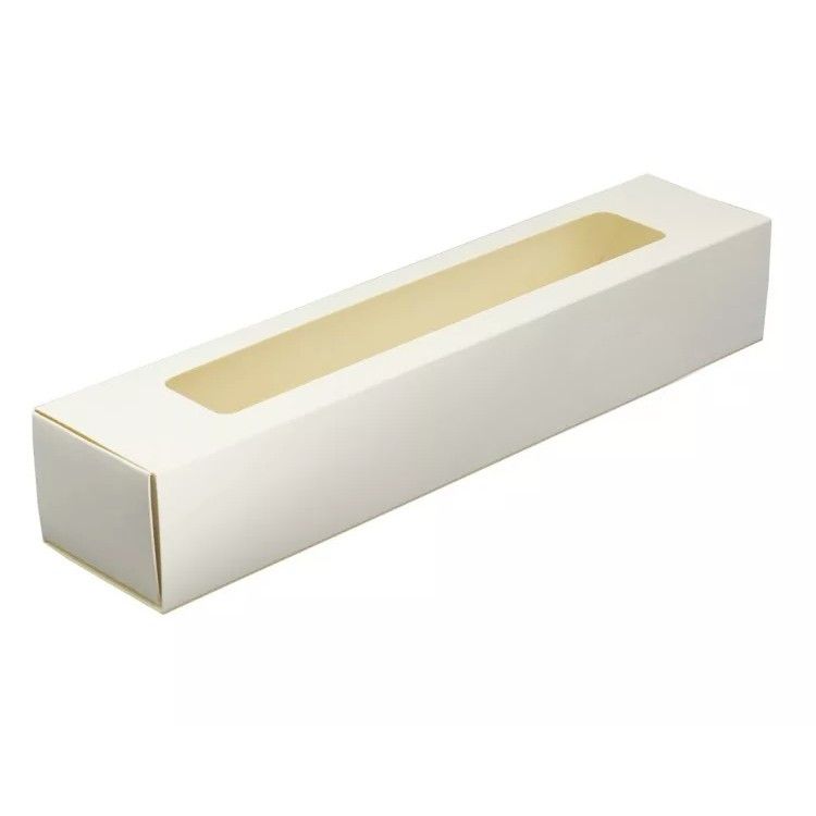 Коробка для макаронс с окошком Белая, 29,5х5х5 см - фото