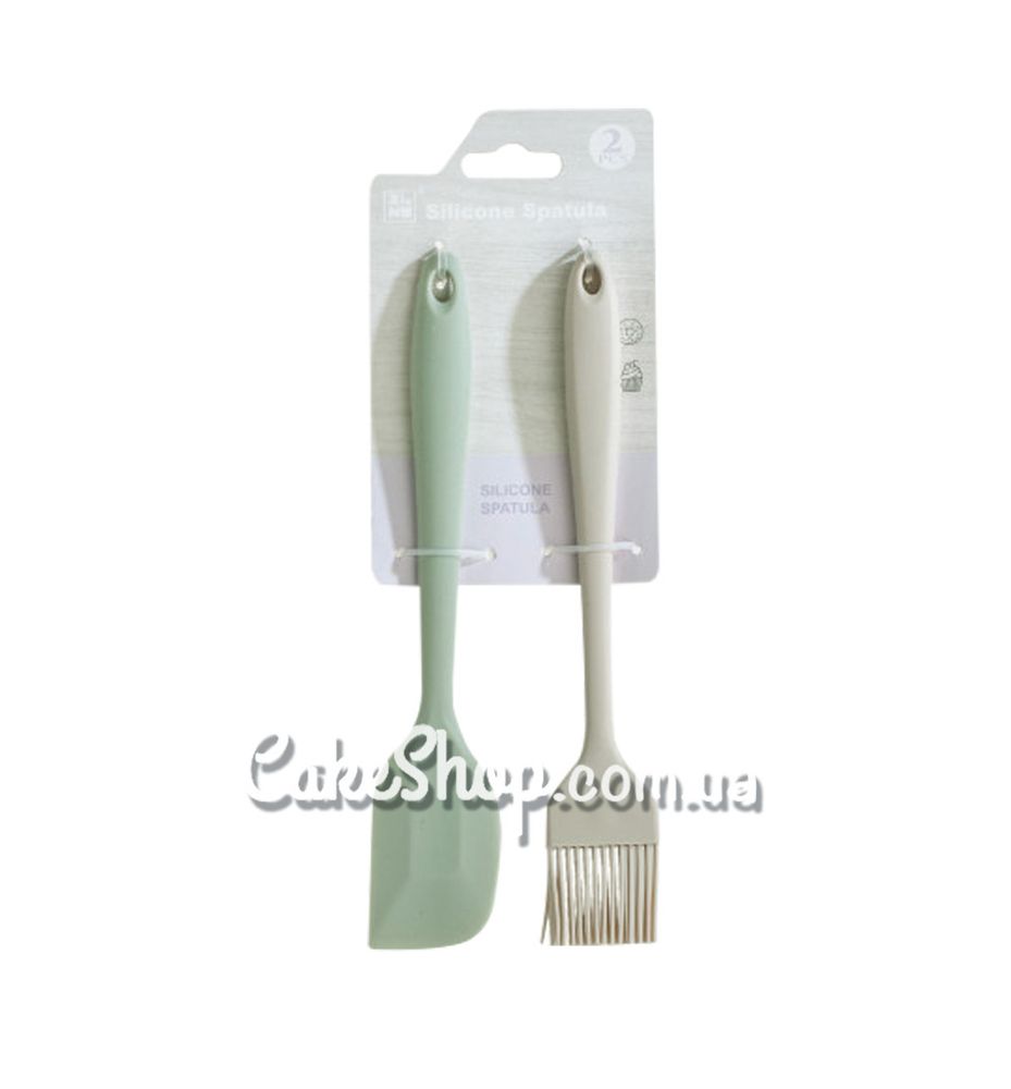 Набор лопатка и кисточка силиконовая, 21 см - фото