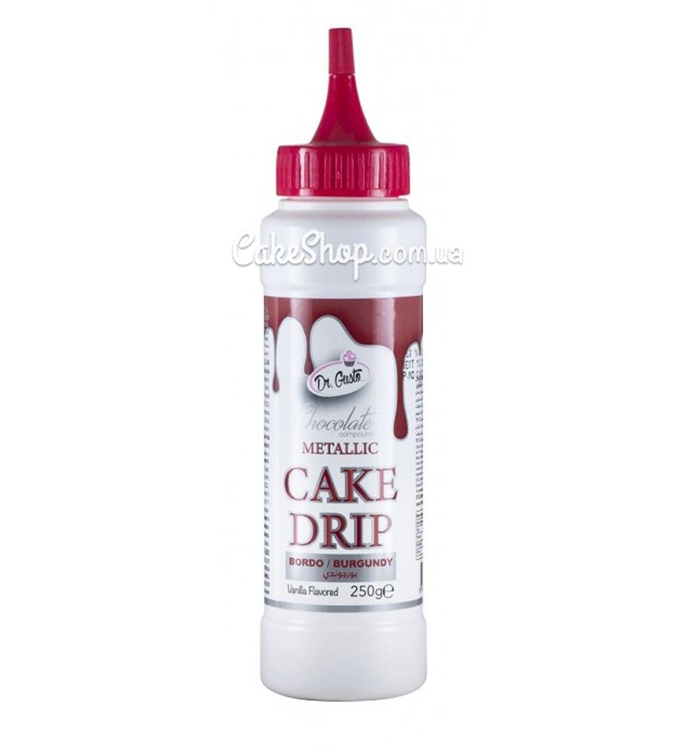 ⋗ Обтікаючий шоколад Cake Drip бордо металік  Dr.Gusto, 250  г купити в Україні ➛ CakeShop.com.ua, фото