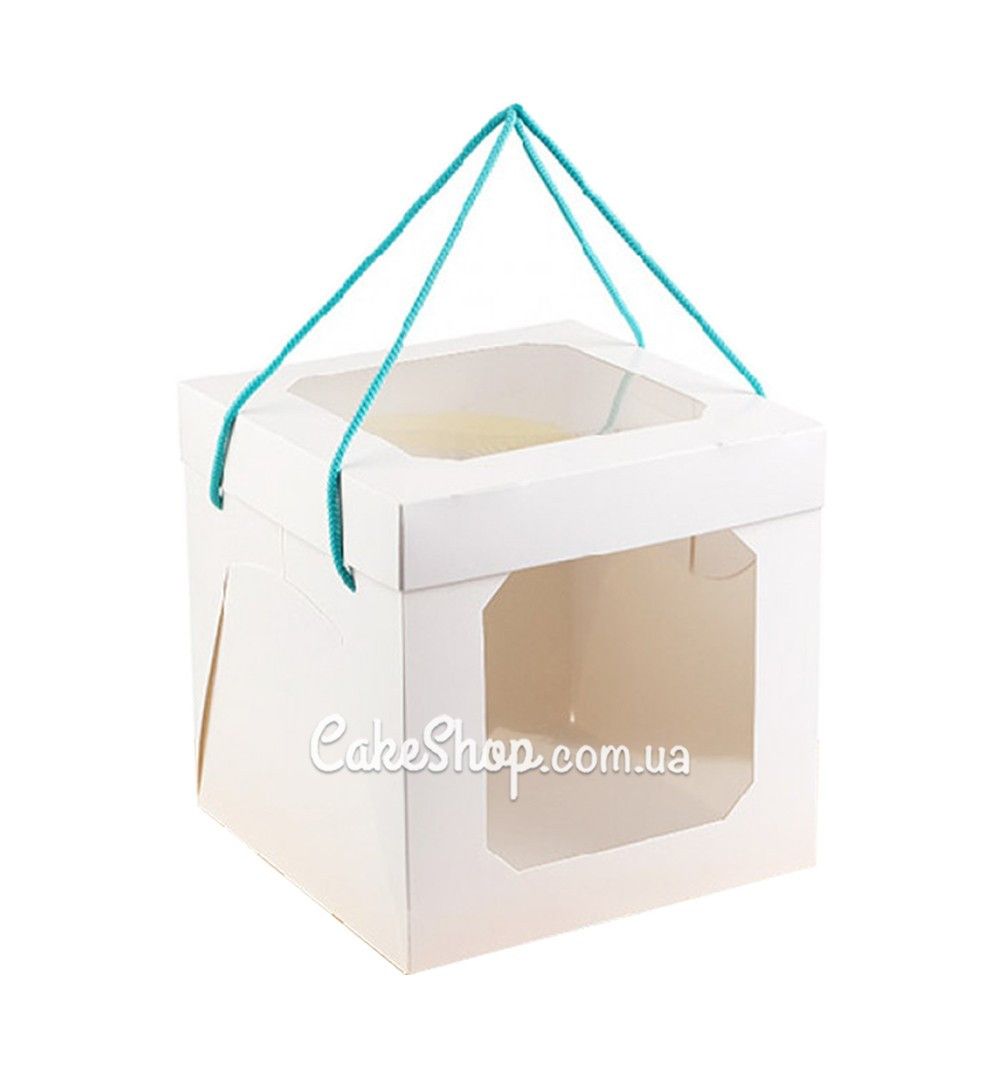 ⋗ Коробка для десертів з вікном 21х21х21, Біла купити в Україні ➛ CakeShop.com.ua, фото