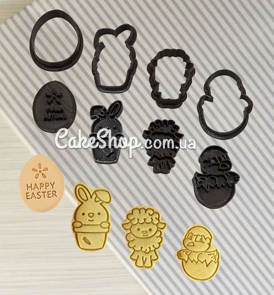 ⋗ Вирубка пластикова зі штампом Пасхальний набір 2 купити в Україні ➛ CakeShop.com.ua, фото