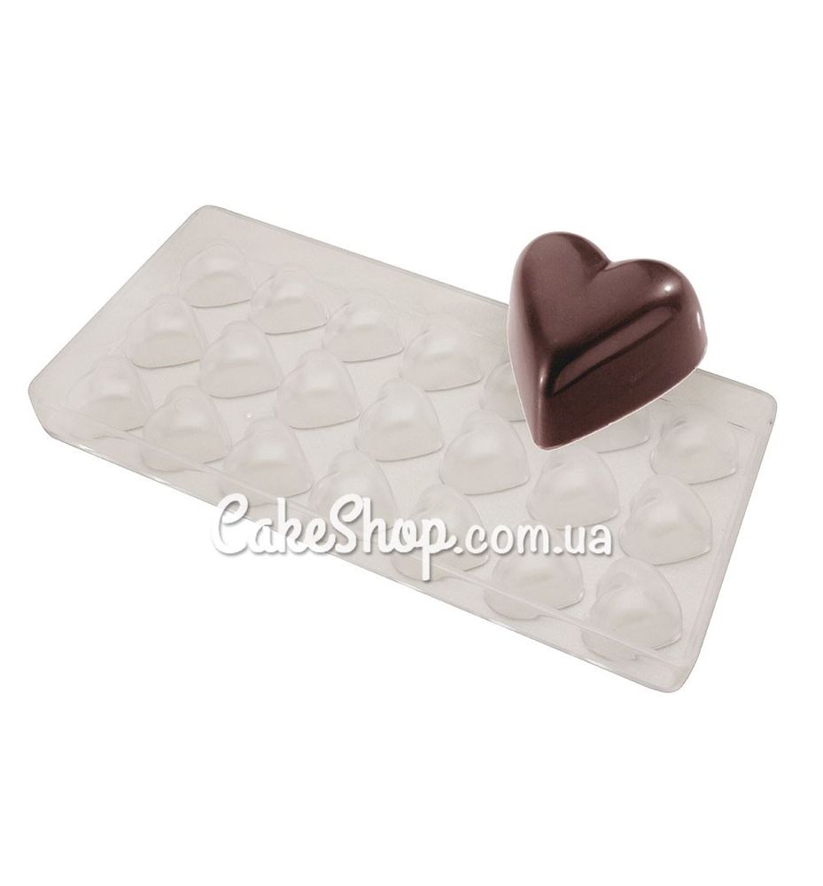 Поликарбонатная форма для конфет Сердечки - фото