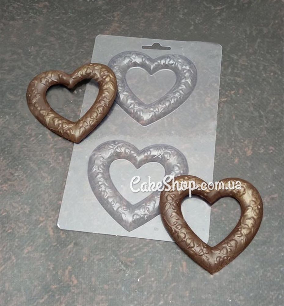 Пластиковая форма для шоколада 3D Сердце - фото