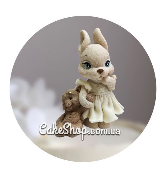 ⋗ Шоколадна фігурка Зайча в сукні Беж-біле ТМ ДімК купити в Україні ➛ CakeShop.com.ua, фото