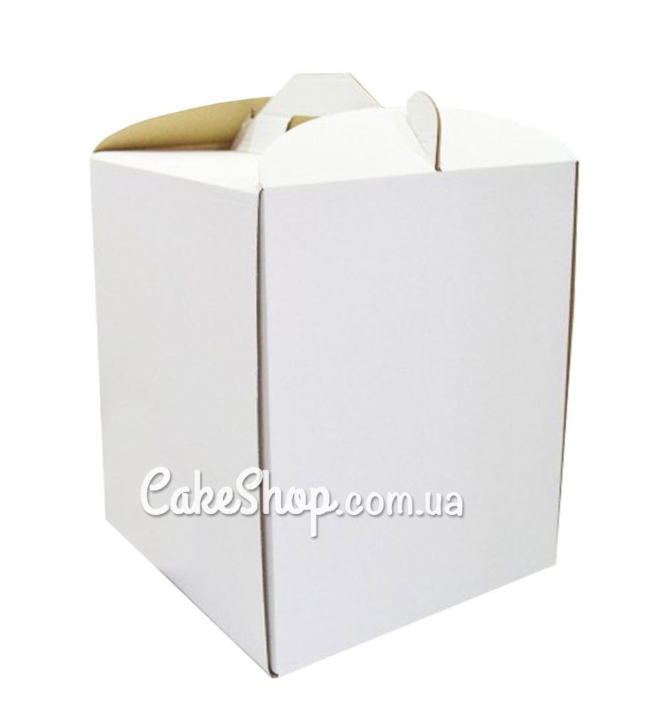 Коробка для торта Белая, 25х25х30 см - фото