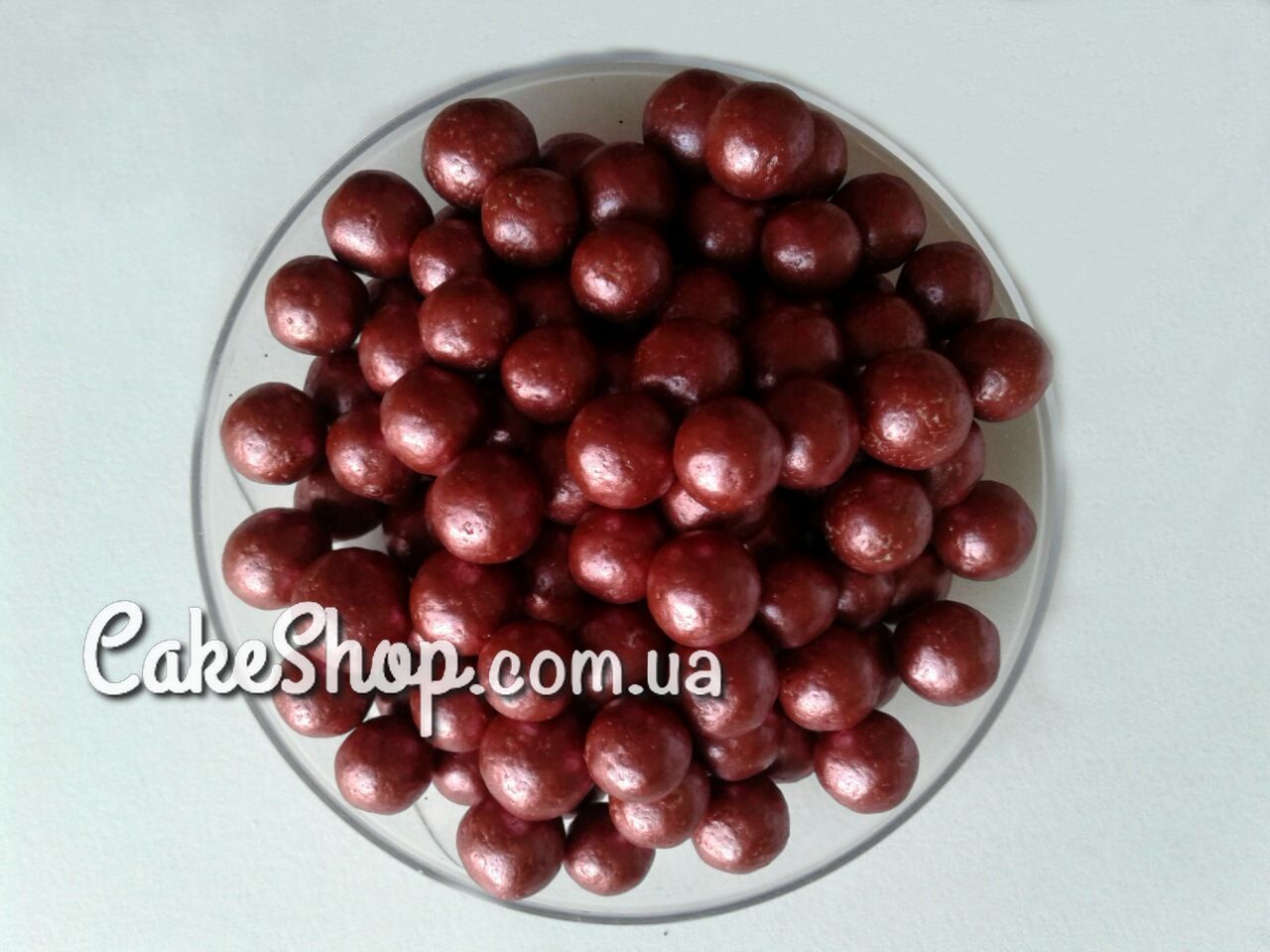 ⋗ Жемчуг сахарный Бордовый перламутровый 10 мм, 50 г купить в Украине ➛ CakeShop.com.ua, фото