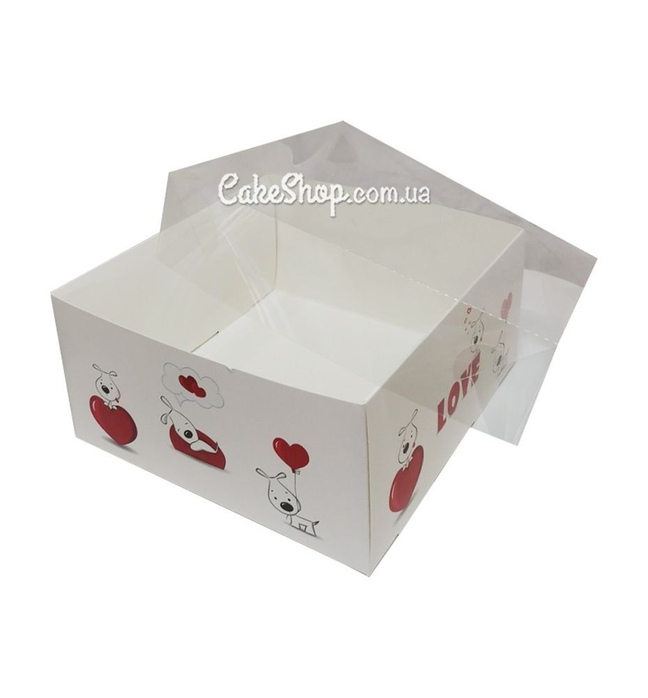 Коробка для десертов с прозрачной крышкой LOVE, 20х20х10 см - фото