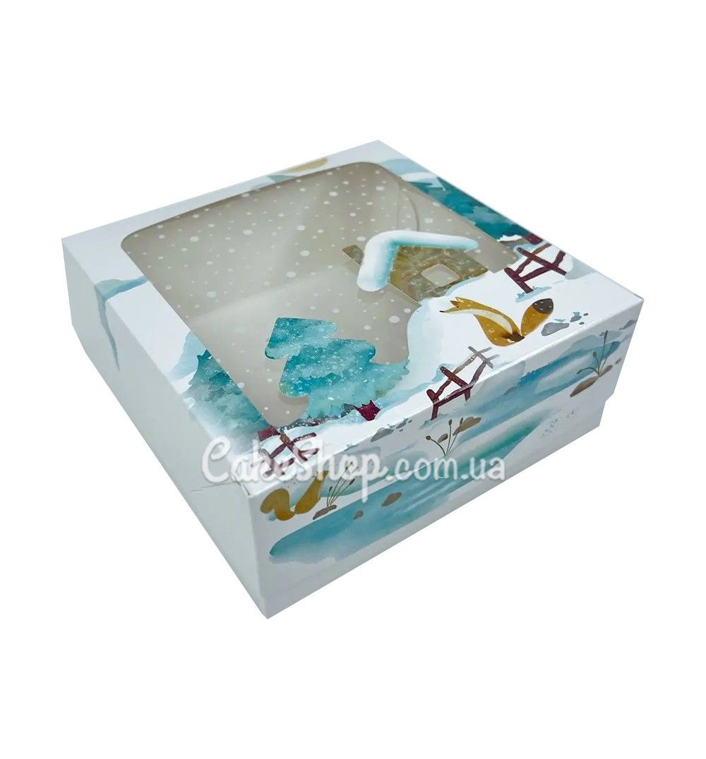 ⋗ Коробка для пряників з будиночком Морозець, 17х17х9 см купити в Україні ➛ CakeShop.com.ua, фото