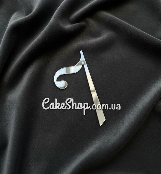 ⋗ Акриловий топпер DZ бічний цифра 7, срібло купити в Україні ➛ CakeShop.com.ua, фото