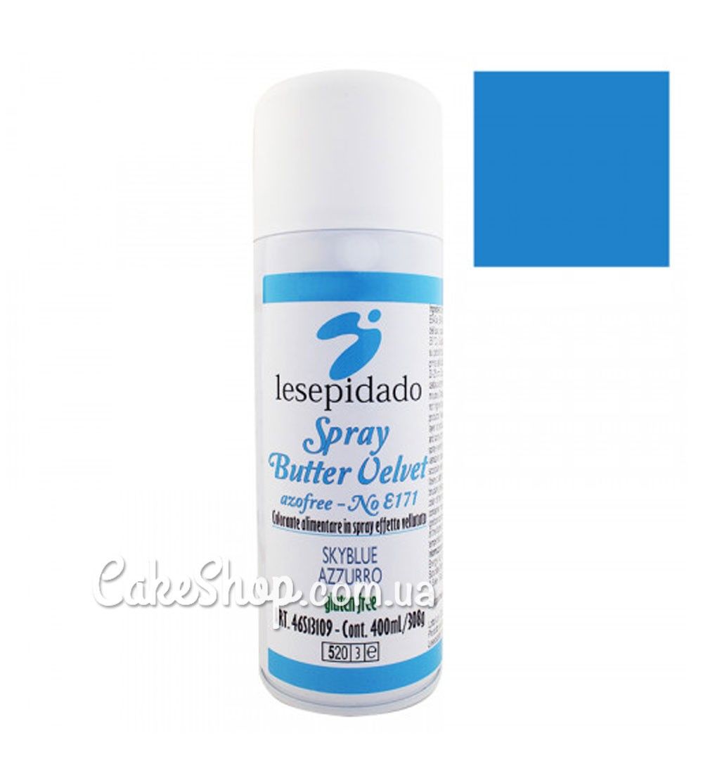 ⋗ Спрей-велюр Lesepidado Небесно-блакитний, 400мл купити в Україні ➛ CakeShop.com.ua, фото