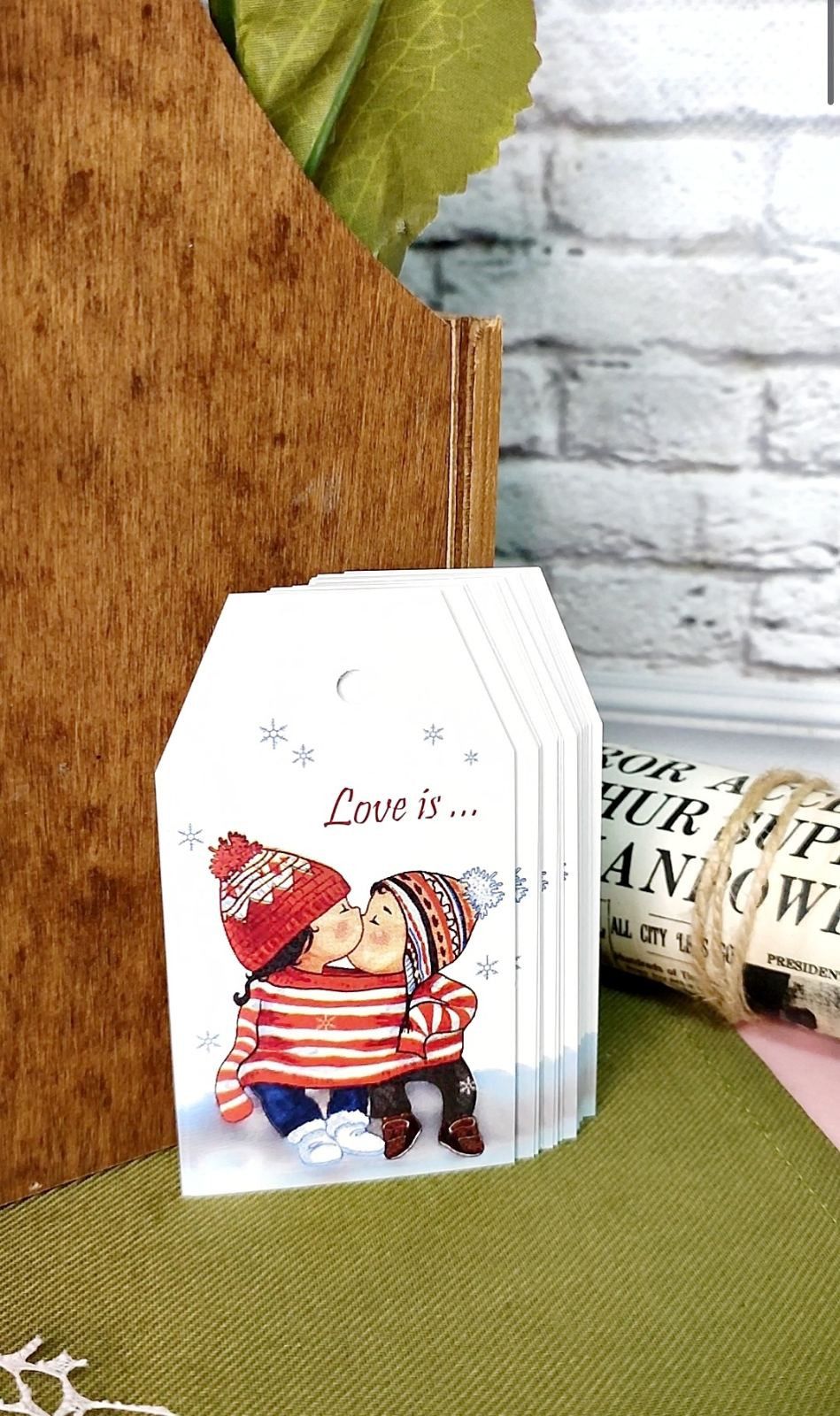 ⋗ Бирка бумажная Love is... 5х9 см, 10 шт купить в Украине ➛ CakeShop.com.ua, фото
