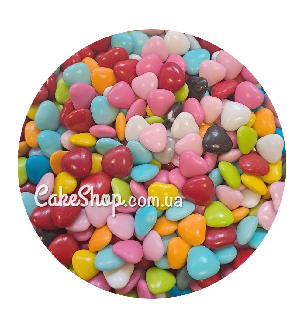 ⋗ Декор шоколадный Сердца цветные, 50 г купить в Украине ➛ CakeShop.com.ua, фото