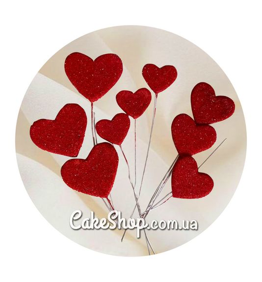 ⋗ Сахарные фигурки Сердца сахарные красные ТМ KD купить в Украине ➛ CakeShop.com.ua, фото