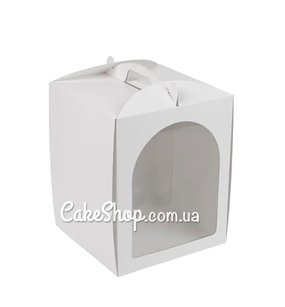 Коробка для кулича, пряникового будиночка Белая 17х17х21 см - фото