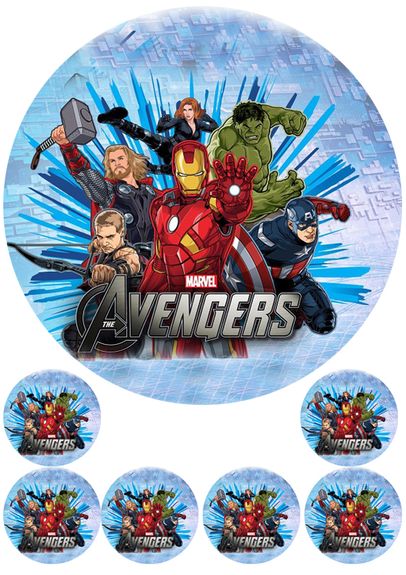 ⋗ Вафельная картинка Мстители купить в Украине ➛ CakeShop.com.ua, фото