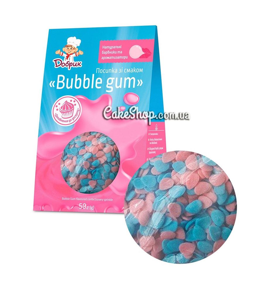 Посыпка фигурная со вкусом Bubble gum Добрык, 50 г - фото