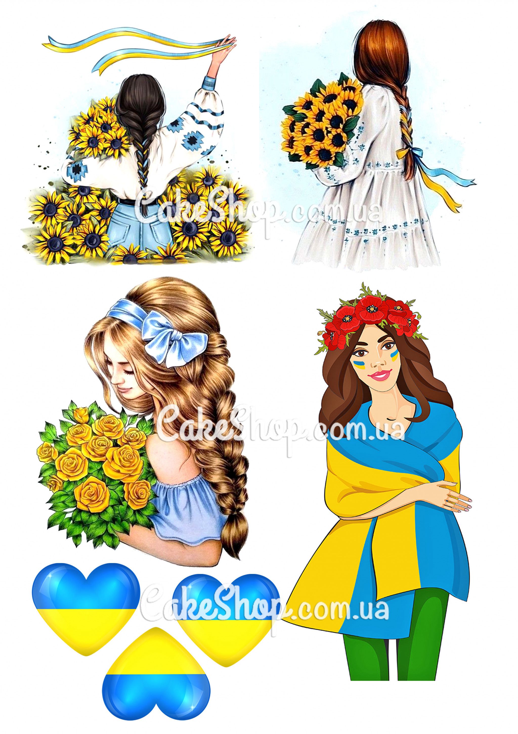 ⋗ Вафельная картинка Рисунок девушки 6 купить в Украине ➛ CakeShop.com.ua, фото