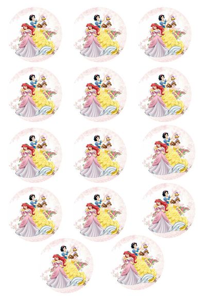 ⋗ Вафельная картинка для капкейков Принцессы купить в Украине ➛ CakeShop.com.ua, фото