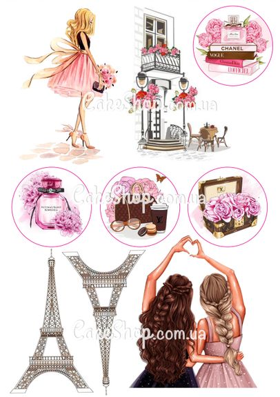 ⋗ Вафельная картинка Рисунок девушки 7 купить в Украине ➛ CakeShop.com.ua, фото