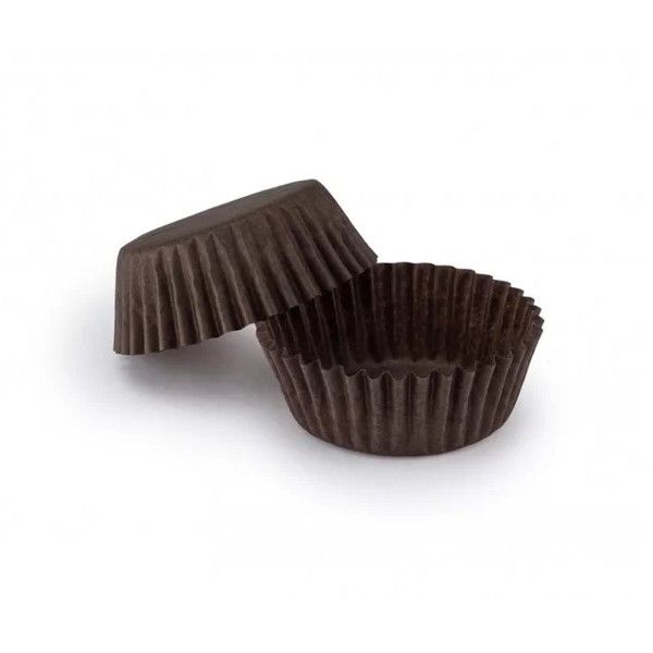 Бумажные формы для конфет и десертов 3х1,5, коричневые 50 шт. - фото