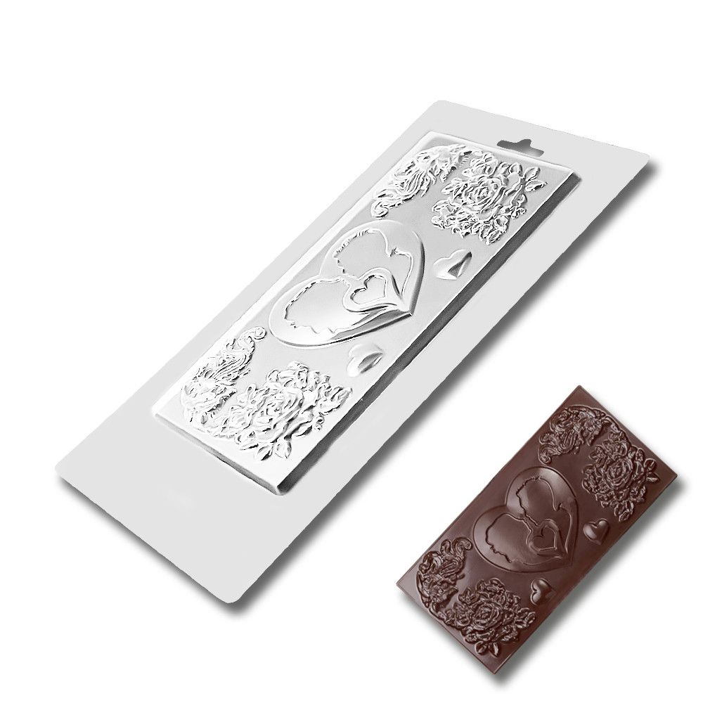 ⋗ Пластикова форма для шоколаду плитка Для закоханих купити в Україні ➛ CakeShop.com.ua, фото