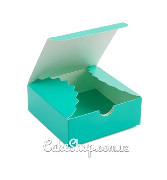 ⋗ Коробка мини-бокс Бирюзовая, 8,3х8,3х3 см купить в Украине ➛ CakeShop.com.ua, фото