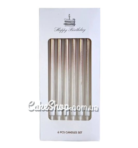 ⋗ Свічки тортові Омбре Біло-золоті купити в Україні ➛ CakeShop.com.ua, фото