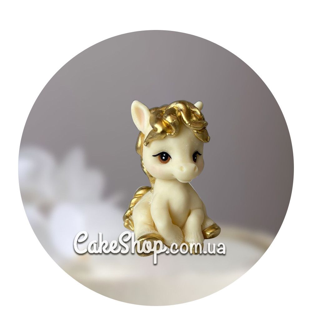 ⋗ Шоколадная фигурка Лошадка №2 Бело-золотая ТМ ДимК купить в Украине ➛ CakeShop.com.ua, фото