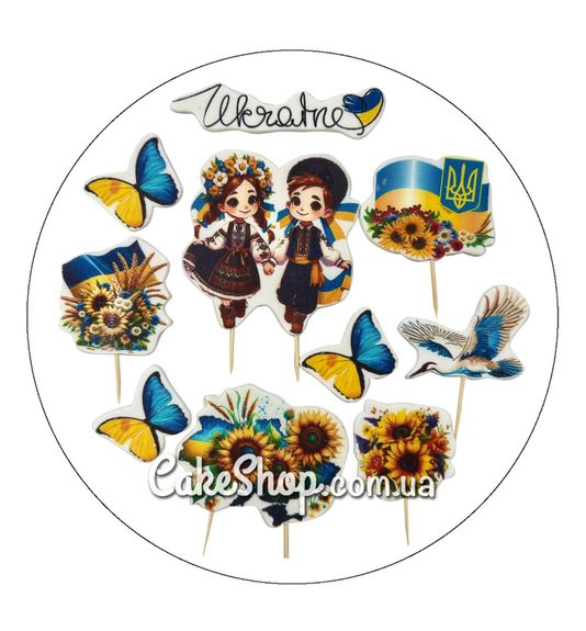 ⋗ Сахарные фигурки топеры MAXI Патриотический с аистом ТМ ДомК купить в Украине ➛ CakeShop.com.ua, фото