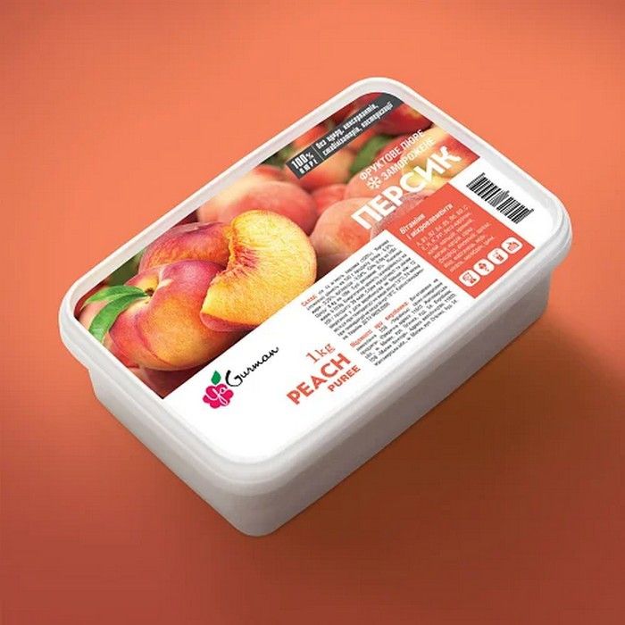 ⋗ Заморожене пюре персика без цукру YaGurman, 1кг купити в Україні ➛ CakeShop.com.ua, фото