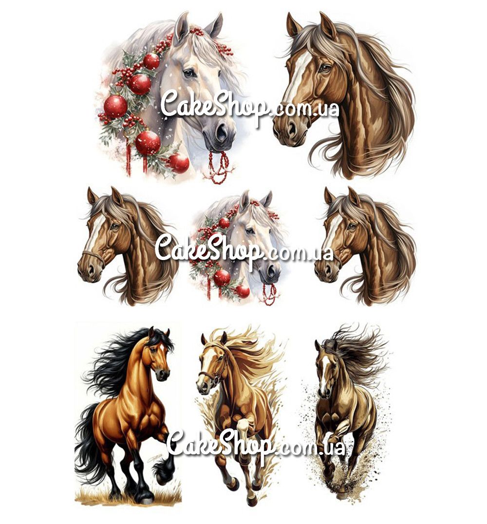 ⋗ Вафельна картинка Коні купити в Україні ➛ CakeShop.com.ua, фото
