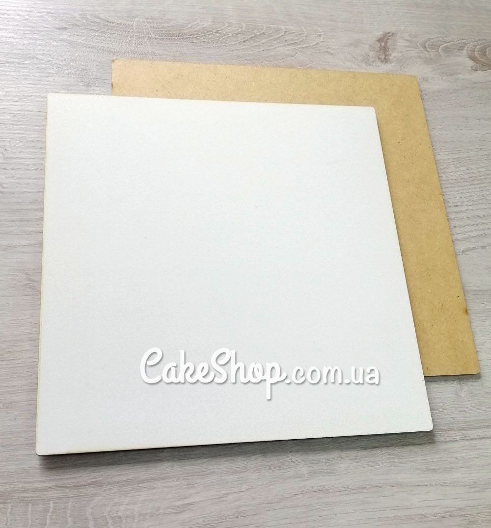 ⋗ Подложка для торта из ДВП Белая 25х25 см, 50 шт купить в Украине ➛ CakeShop.com.ua, фото