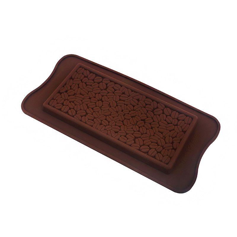 Силіконова форма Шоколадна плитка Кавові зерна - фото