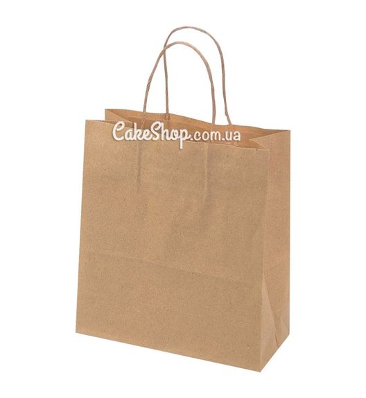 ⋗ Пакет бумажный с кручеными ручками Крафт, 22х28х12 см купить в Украине ➛ CakeShop.com.ua, фото