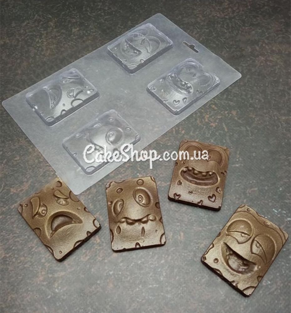 Пластиковая форма для шоколада Губка Боб - фото