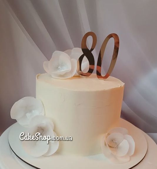 ⋗ Акриловий топпер Цифра 0 (золото) купити в Україні ➛ CakeShop.com.ua, фото