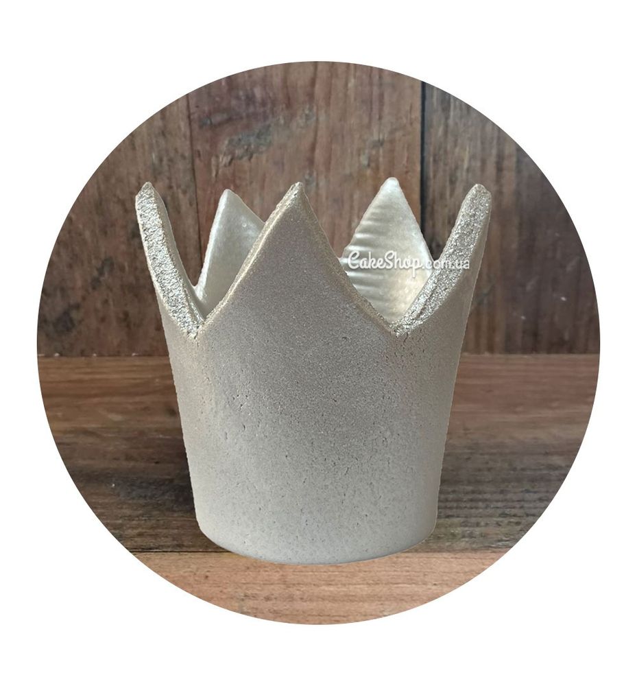 Сахарные фигурки Корона Премиум перламутровая серебряная ТМ Сладо - фото