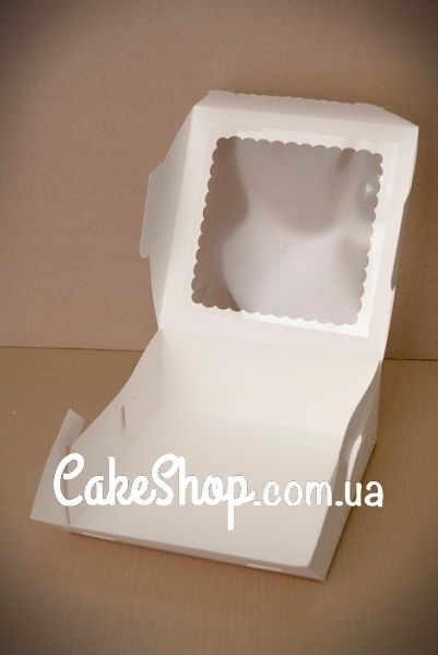 ⋗ Коробка з прозорим вікном для чізкейка, торта, тістечок Ажурна, 25х25х10 см купити в Україні ➛ CakeShop.com.ua, фото