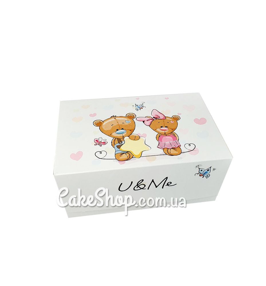 Коробка на 2 кекса Мишки, 18х12х8 см - фото