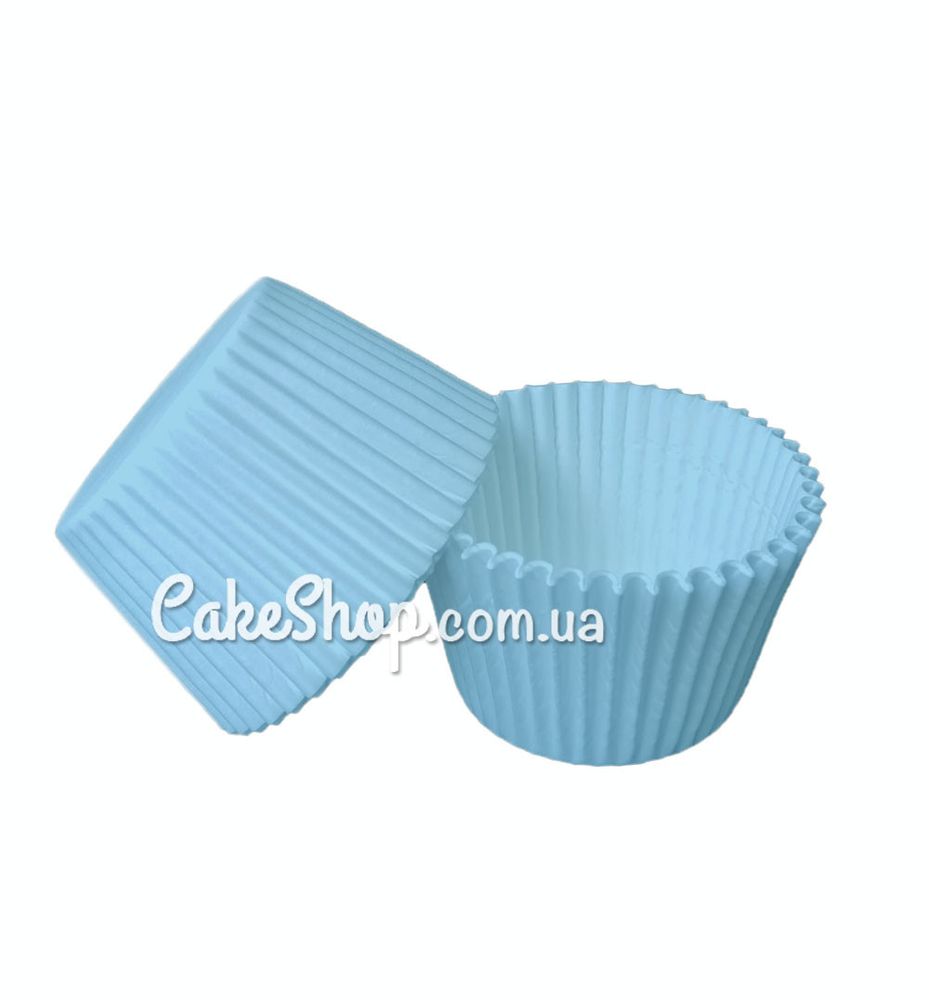 Бумажные формы для кексов Нежно голубые 4,5х3,5 см, 50 шт - фото