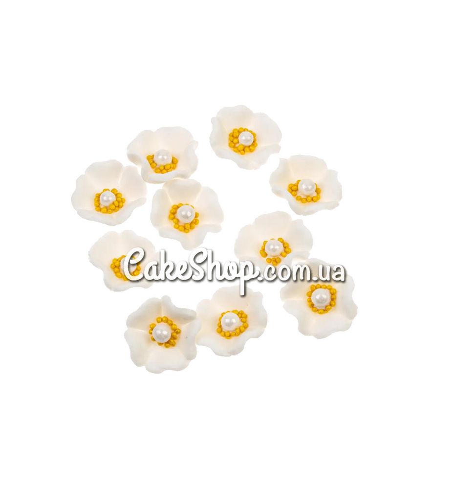 Сахарные фигурки Мальва белая (10 штук) ТМ Сладо - фото