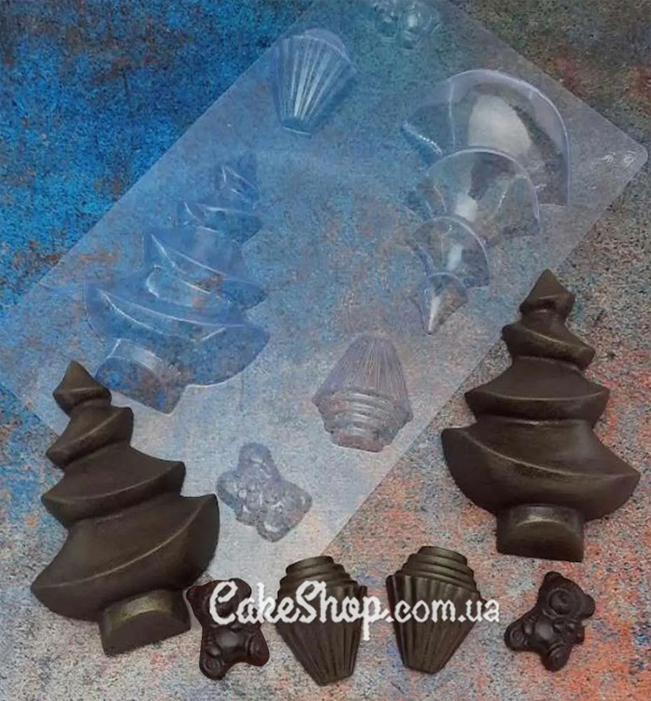 Пластиковая форма для шоколада 3Д Елка - фото