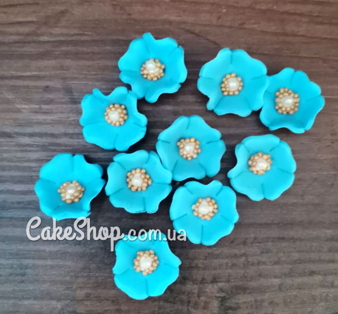 ⋗ Сахарные цветы Мальва голубая (10 штук) купить в Украине ➛ CakeShop.com.ua, фото