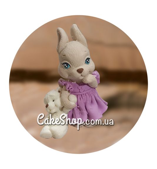 ⋗ Шоколадна фігурка Зайча в сукні Беж-бузкове ТМ ДімК купити в Україні ➛ CakeShop.com.ua, фото
