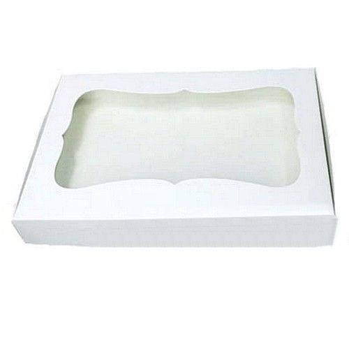 Коробка для пряников с фигурным окном Белая, 15х28х3,5 см - фото