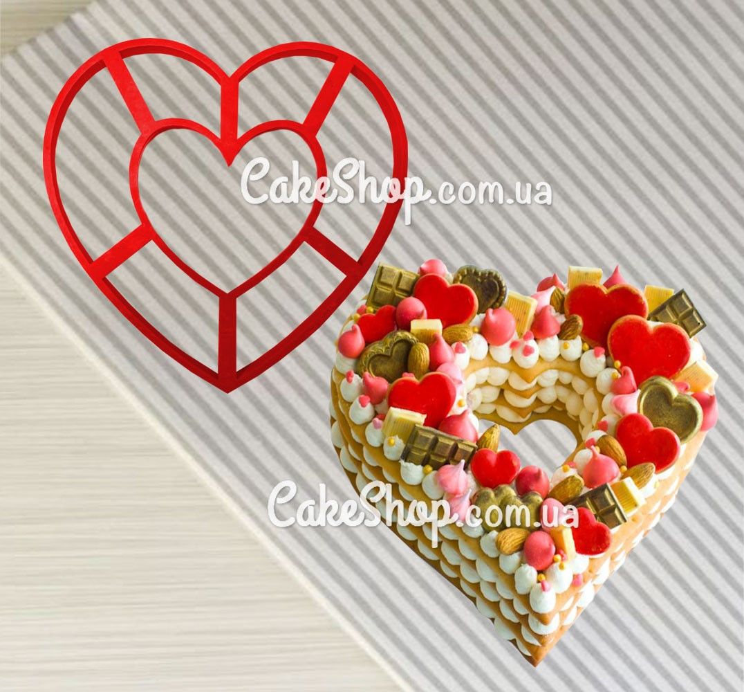 ⋗ Вырубка пластиковая для торта Сердце (20см) купить в Украине ➛ CakeShop.com.ua, фото