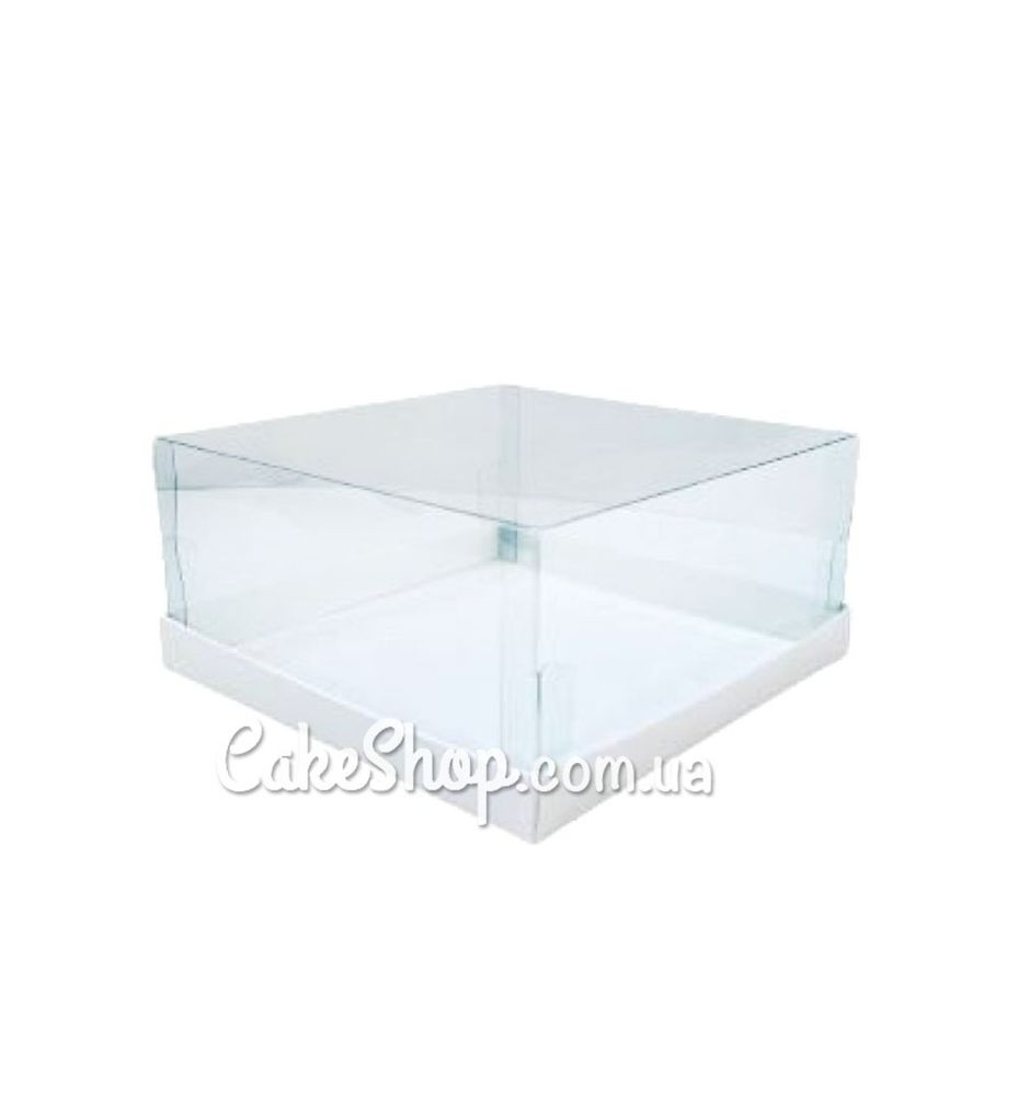 Коробка Акваріум для бенто-торта Біла, 17х17х8 см - фото