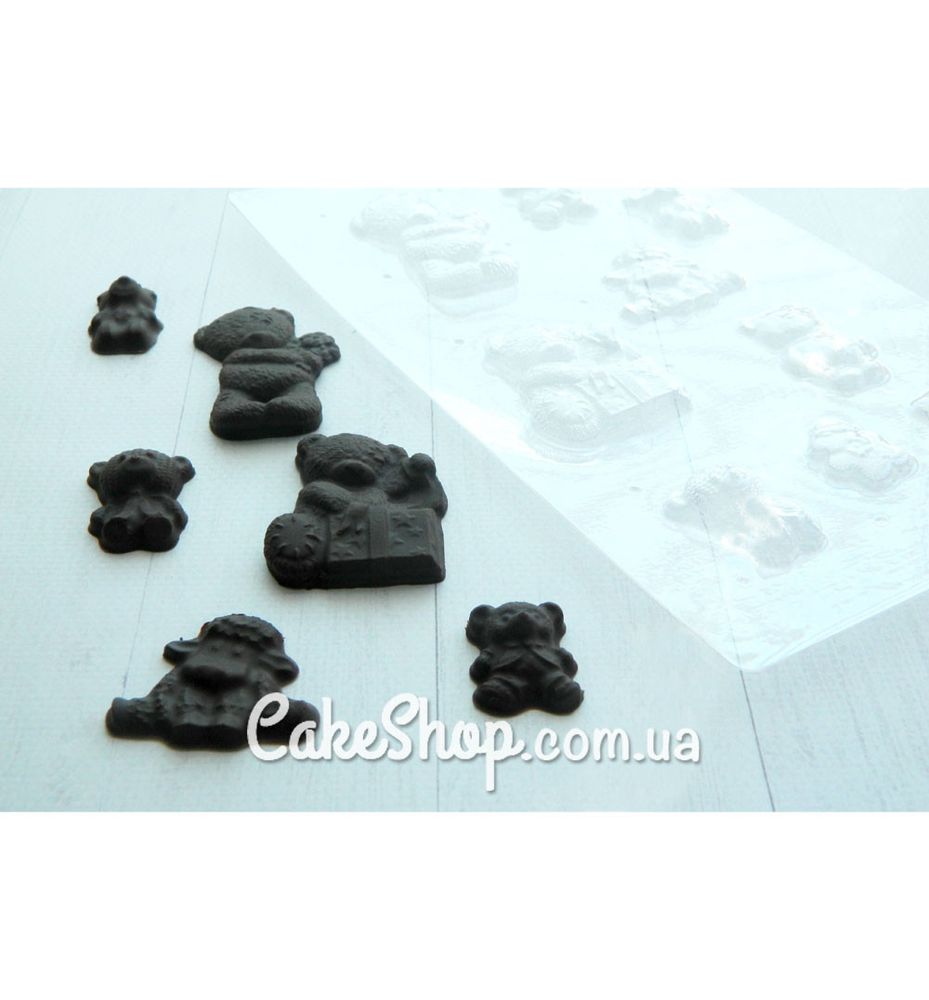 Пластиковая форма для шоколада Медвежата - фото
