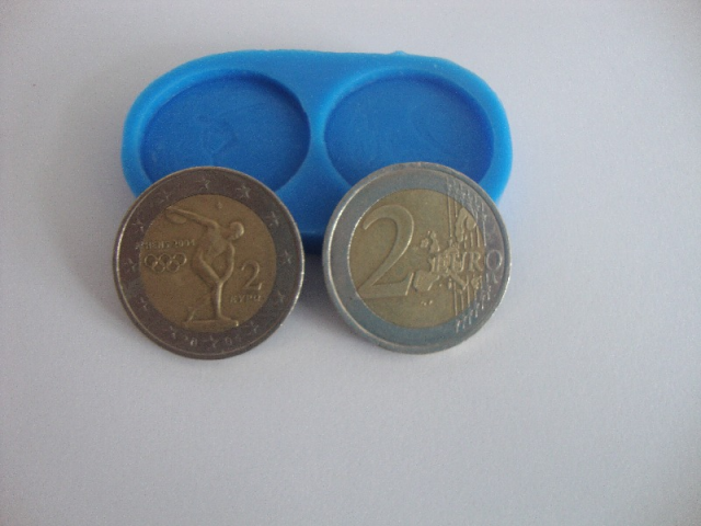 Силіконовий молд Монети 2 євро - фото